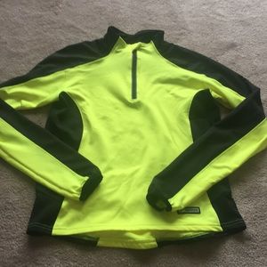Brooks Neon Fluorescent Yellow Running Top Small